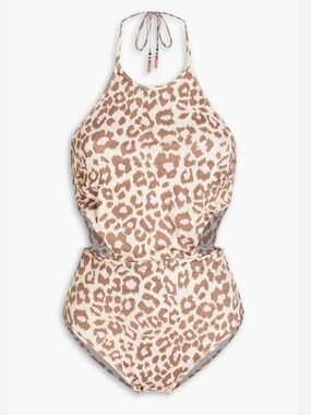 NWT Zimmermann leopard print halter one-piece
